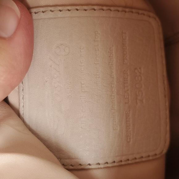 Fossil shoulder crossbody Creme with taupe threads EUC - Picture 4 of 5